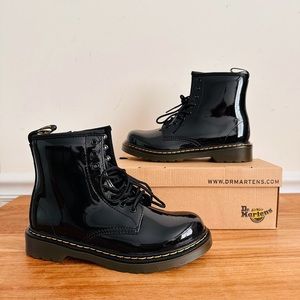 NEW Dr. Martens Kids Boots Black Patent Size 3